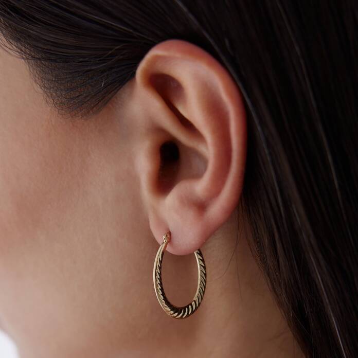 Geniş Kalemli Halka Küpe - 2