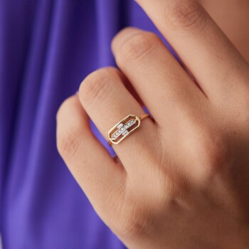 Geometrik Taşlı Yüzük - Mazi (1)