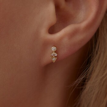 Geometrik Vidalı Küpe - Rayna