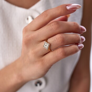 Geometrik Yıldız Şovalye Yüzük - Rayna