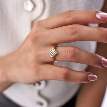 Geometrik Yıldız Şovalye Yüzük - Rayna (1)