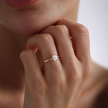 GIA Sertifikalı 0.50 Ct Emerald Tektaş Yüzük - Siempre