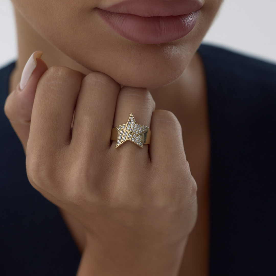 Gleam Taşlı Yıldız Yüzük - 1