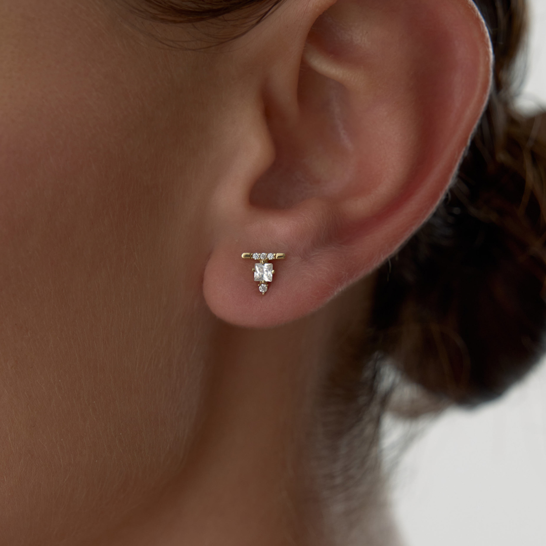 Glow Taşlı Küpe - 1