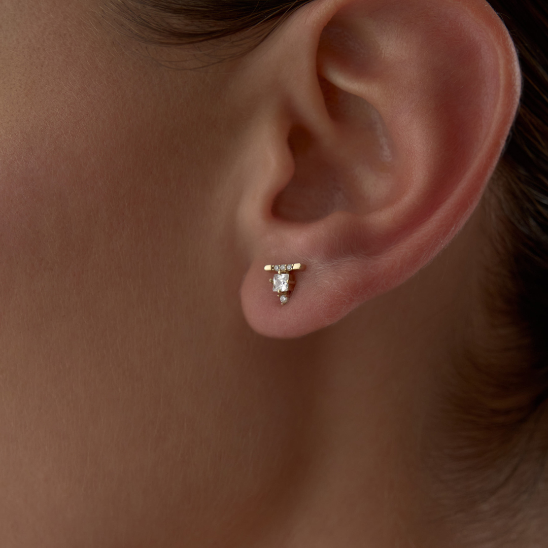 Glow Taşlı Küpe - 2