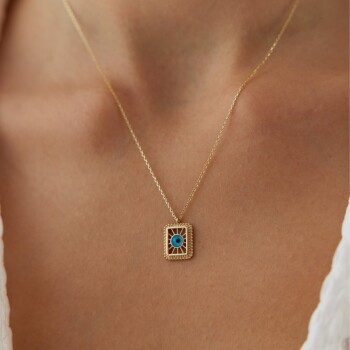 Göz Detaylı Vintage Kolye - Alen