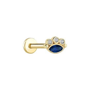 Göz Mavi Taşlı Tragus Piercing - Alen