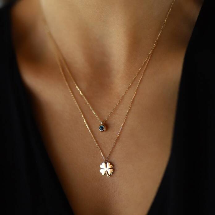 Göz Yonca İkili Kolye - 1