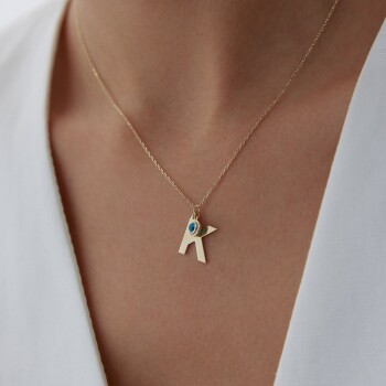 Gözlü Harf Kolye - Melike (1)