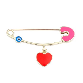 Gözlü Kalp Bebek İğnesi - Melike