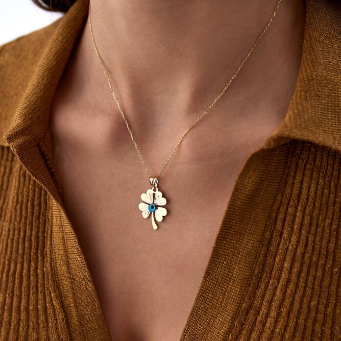 Gözlü Yonca Kolye - 1