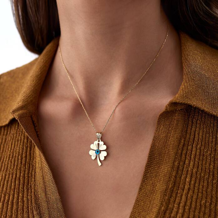 Gözlü Yonca Kolye - 2