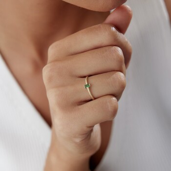 Green Burgu Baget Yüzük - Nüans (1)