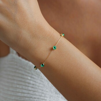 Green Eyes Bileklik - Big Gold