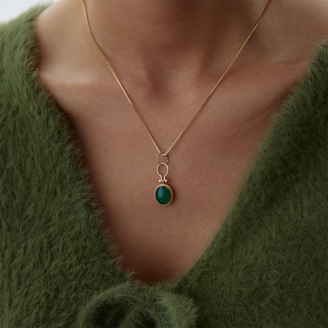 Green Firuze Stolle Kolye - 2