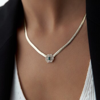 Green Hera Snake Kolye - Rayna