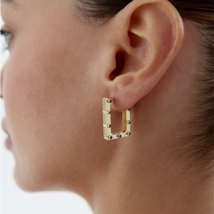 Green İskelet Ataç Küpe - Rayna