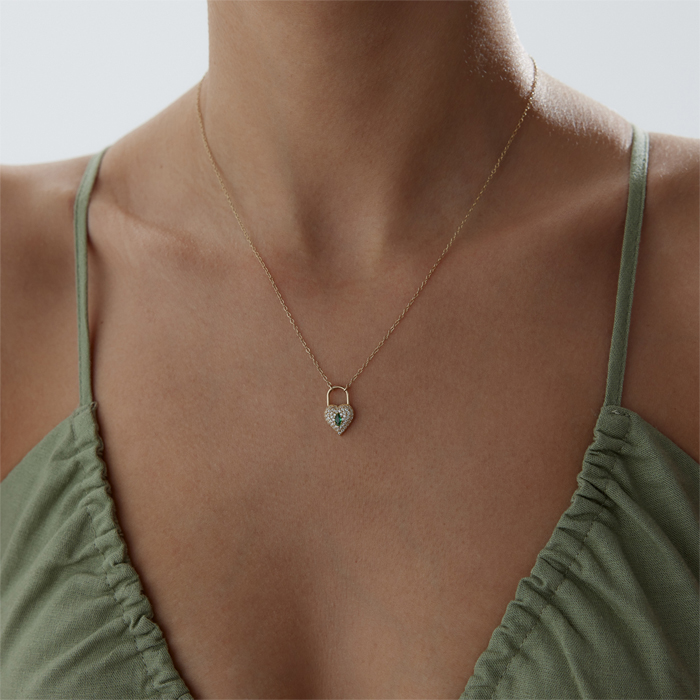 Green Kalp Kilit Kolye - Rayna (1)