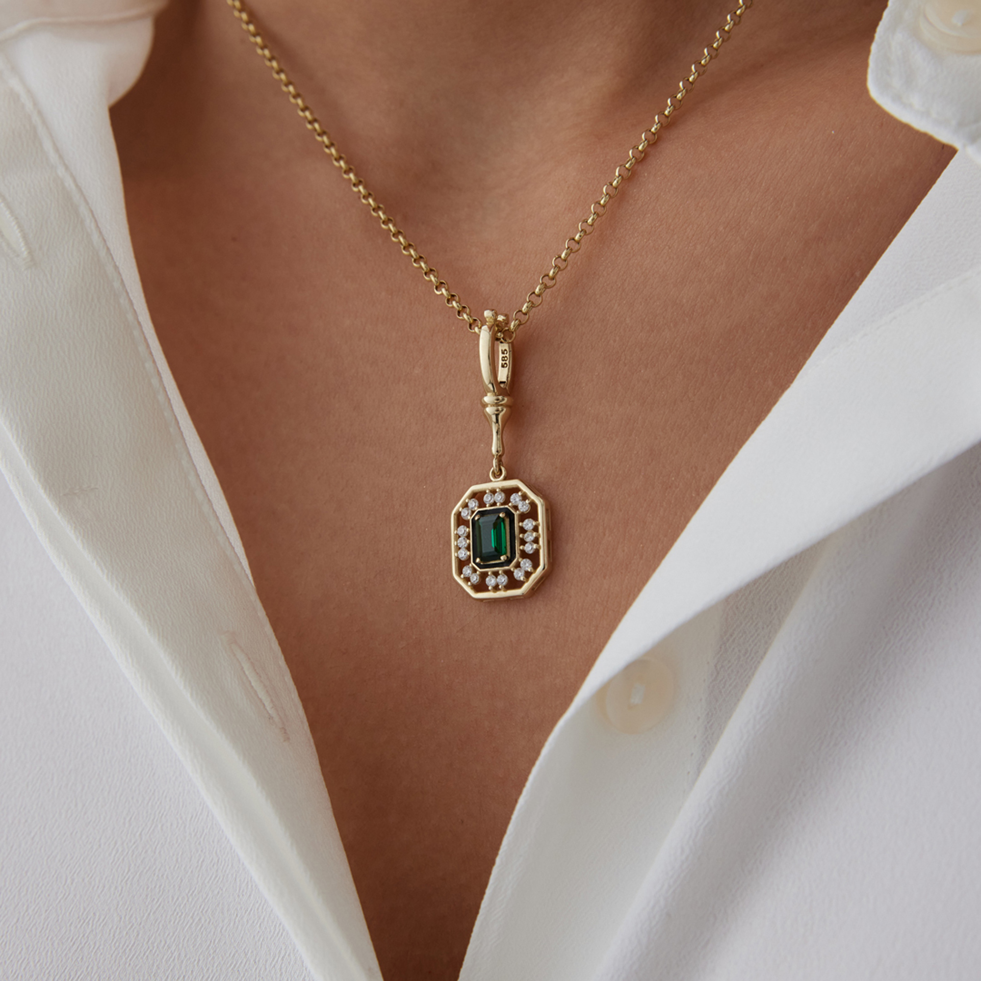 Green Reverse Kolye - Cemart (1)