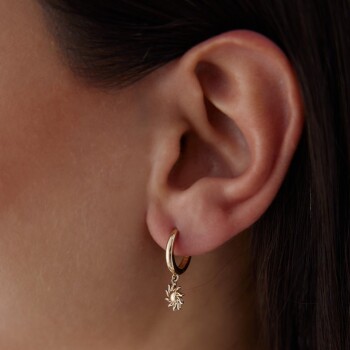 Güneş Sallantılı Halka Küpe - Rayna (1)