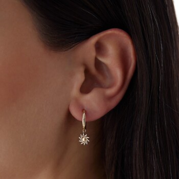 Güneş Sallantılı Halka Küpe - 3