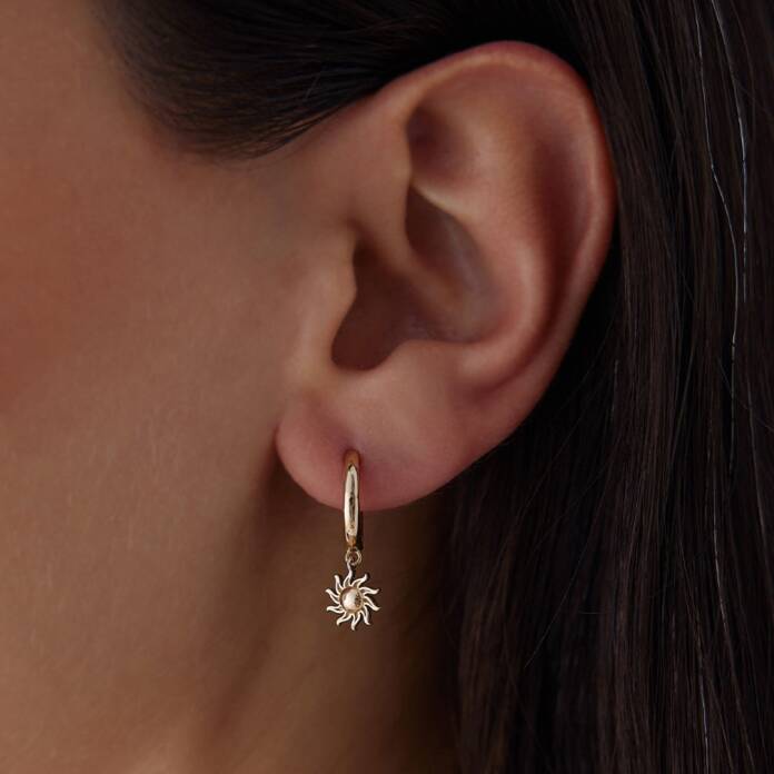 Güneş Sallantılı Halka Küpe - 1