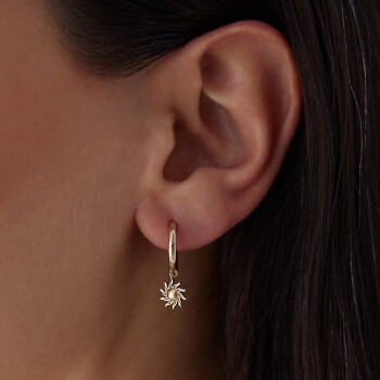 Güneş Sallantılı Halka Küpe - Rayna