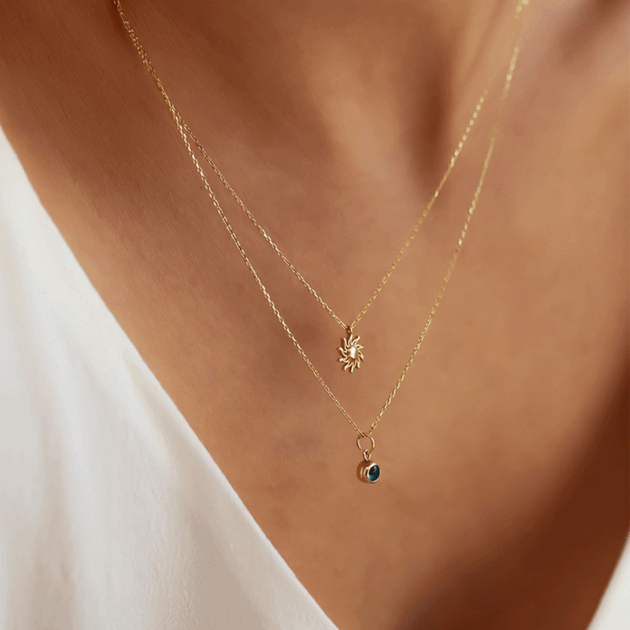 Güneşli Gözlü İkili Kolye - 1