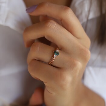 Gurmet Green Damla Yüzük - Rayna