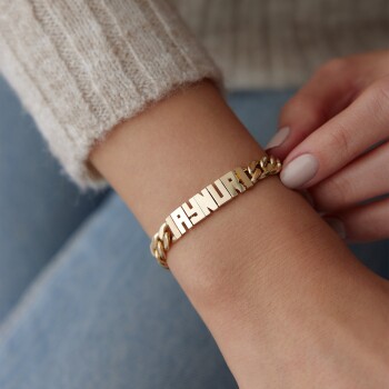 Gurmet Zincir İsim Bileklik - Arpaş
