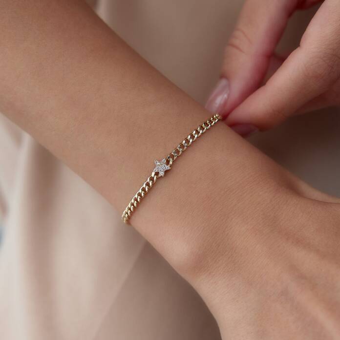 Gurmet Zincire Taşlı Yıldız Bileklik - 1