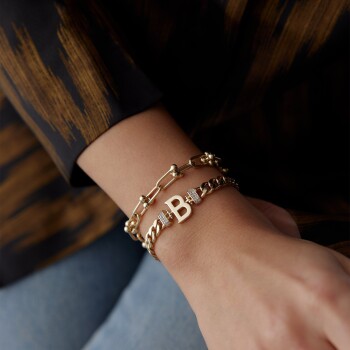 Gurmet Zincirli Bold Harf Bileklik - Rayna (1)