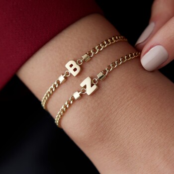 Gurmet Zincirli Harf Bileklik - Milan