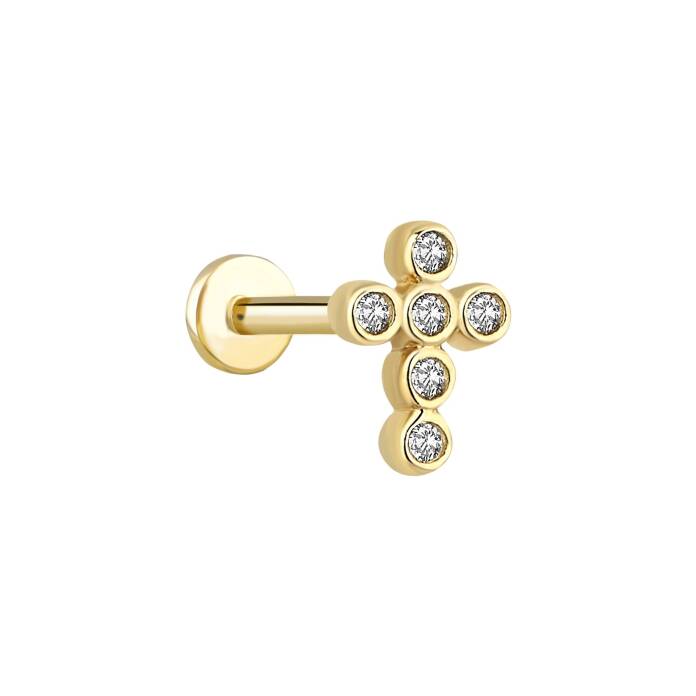 Haç Taşlı Tragus Piercing - 1