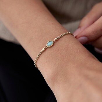 Halat Su Yeşili Vintage Bileklik - Koçak (1)