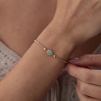 Halat Su Yeşili Vintage Bileklik - Koçak