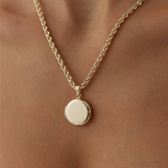 Halat Zincirli Oval Kapaklı Kolye - 1