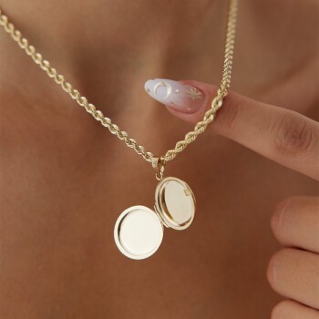 Halat Zincirli Oval Kapaklı Kolye - Özçelik (1)