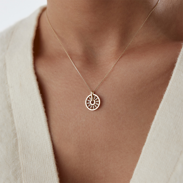 Halka Papatya Taşlı Kolye - Rayna (1)