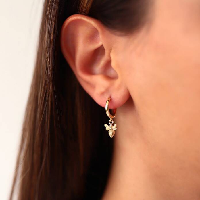 Halka Sallantılı Arı Küpe - 1