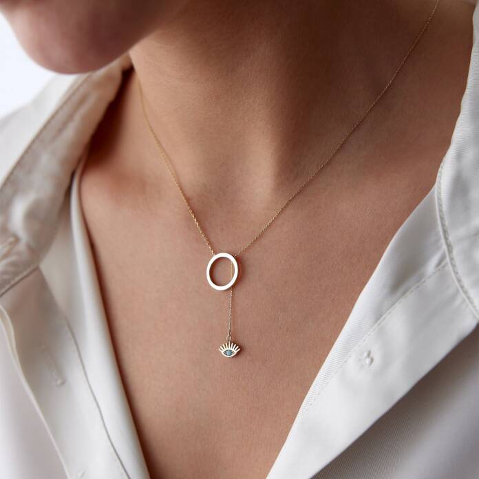 Halka Sallantılı Göz Kolye - 1