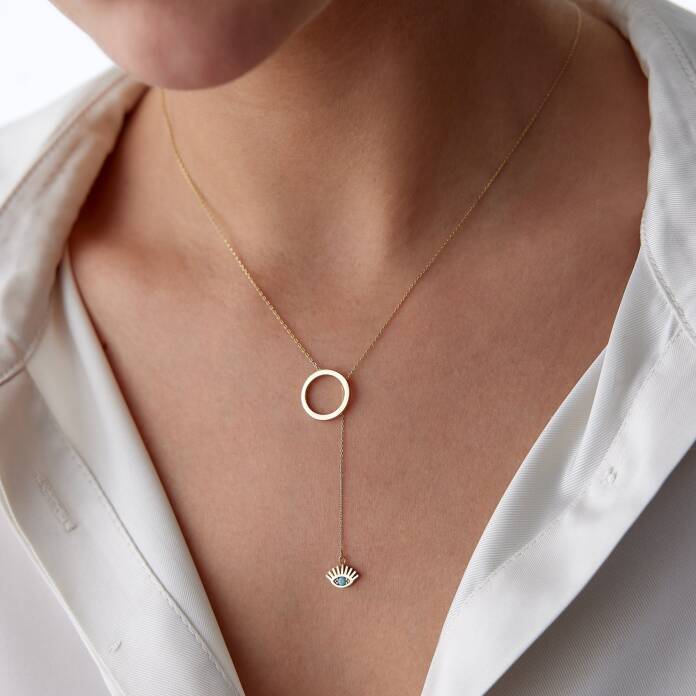 Halka Sallantılı Göz Kolye - 4