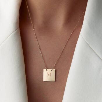 Harf Kare Plaka Kolye - Rayna