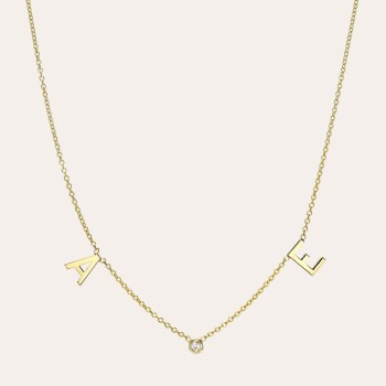 Harfli İki Taşlı Kolye - 3