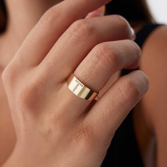 Harfli Taşlı Şovalye Yüzük - 2