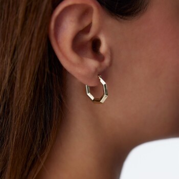 Heptagon Halka Küpe - Dilmener