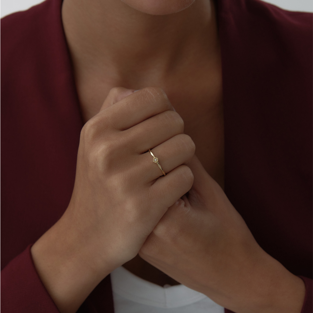 Hexagon Tektaş Yüzük - 1