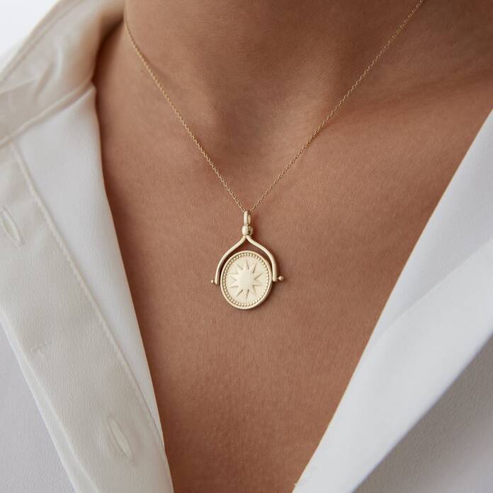 Hilal ve Güneş Reversible Kolye - 3