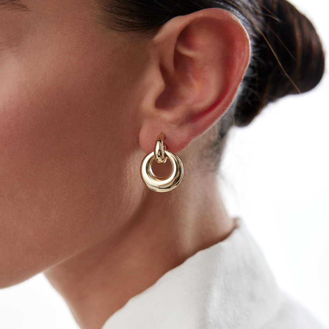 Hoop Bold Vidalı Küpe - 2