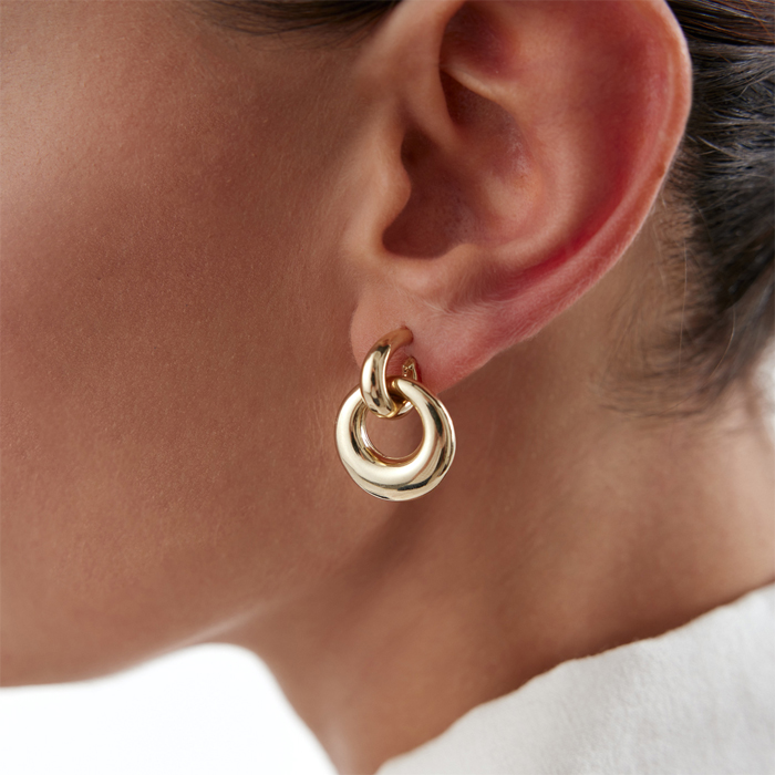 Hoop Bold Vidalı Küpe - Tuana